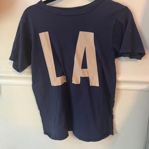 J. Crew Navy Blue Tee with White 'LA' Print